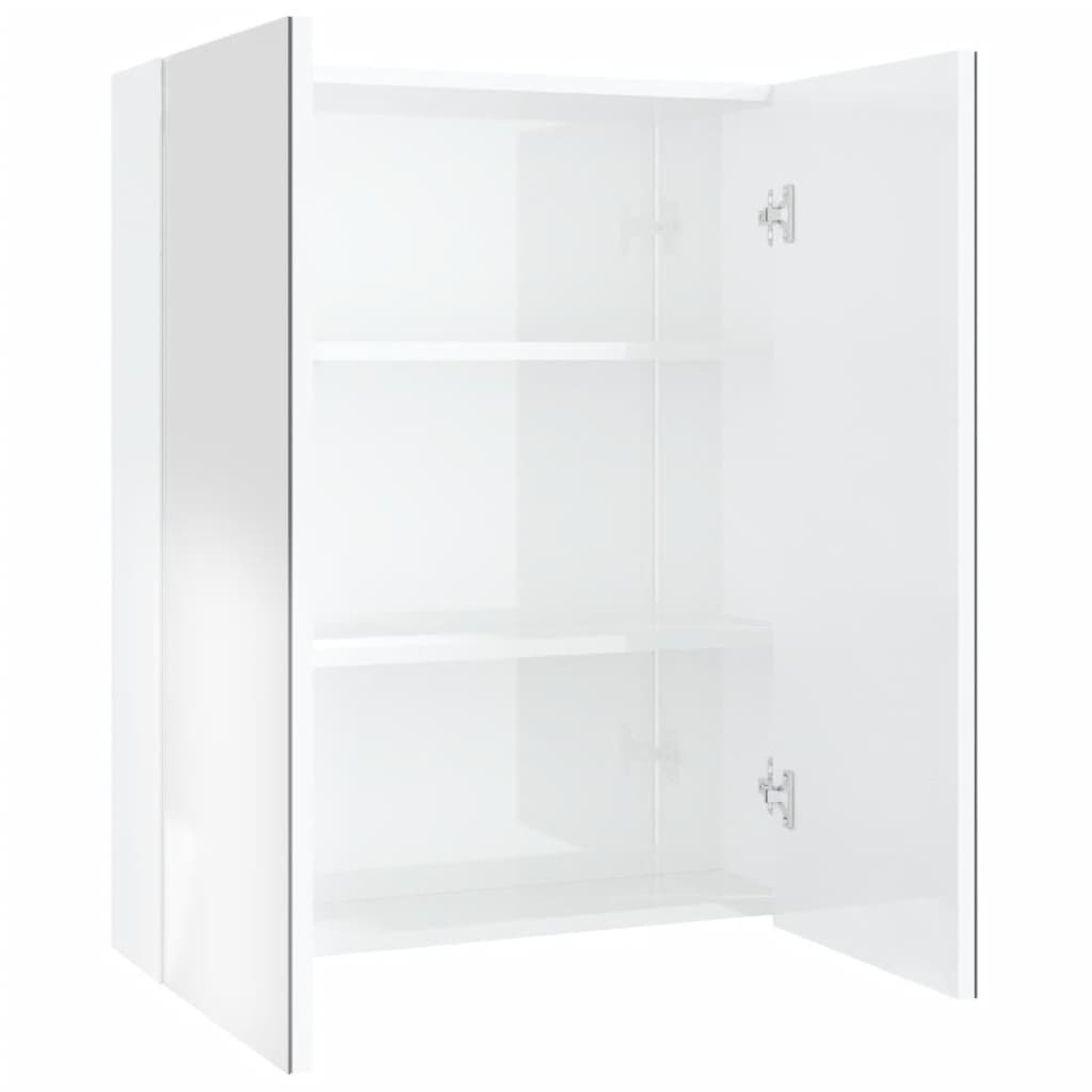 Meuble de salle de bain avec miroir 60x15x75 cm MDF