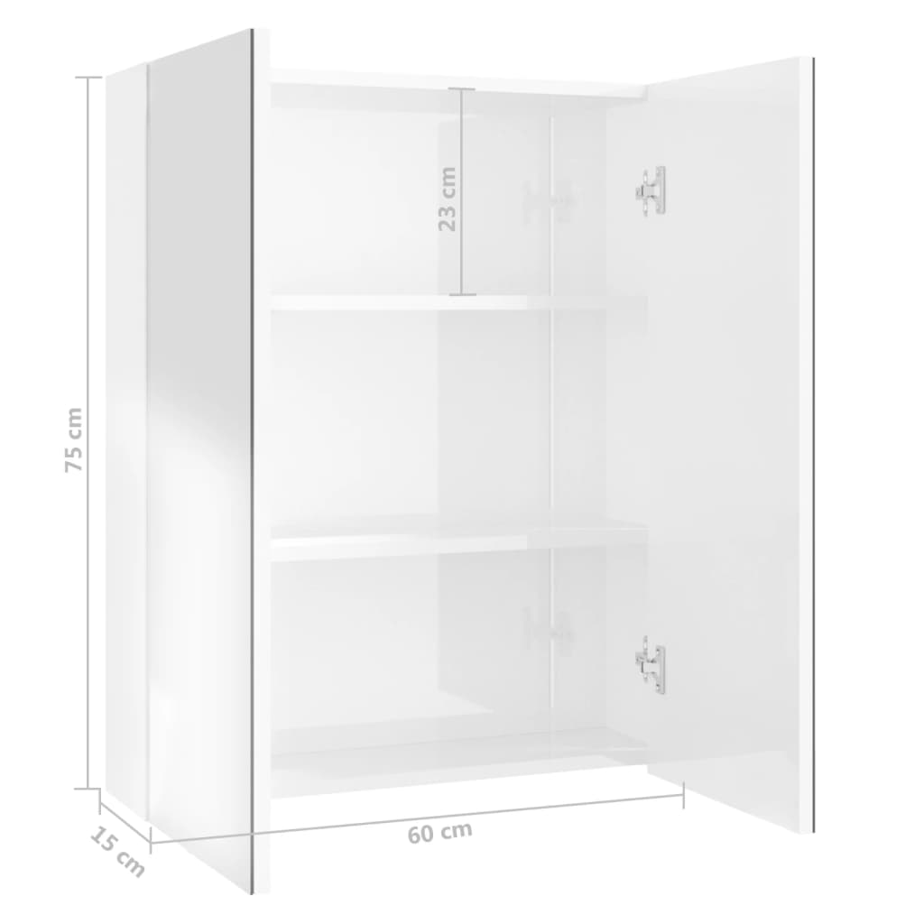 Meuble de salle de bain avec miroir 60x15x75 cm MDF