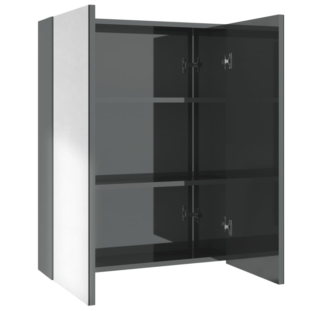 Badkamerkast met spiegel 60x15x75 cm MDF antracietkleurig