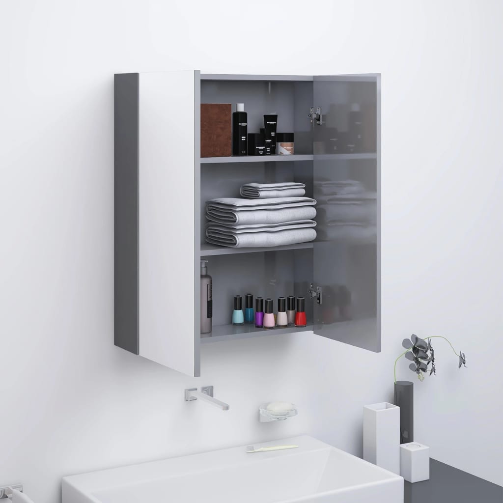 Meuble de salle de bain avec miroir 60x15x75 cm MDF