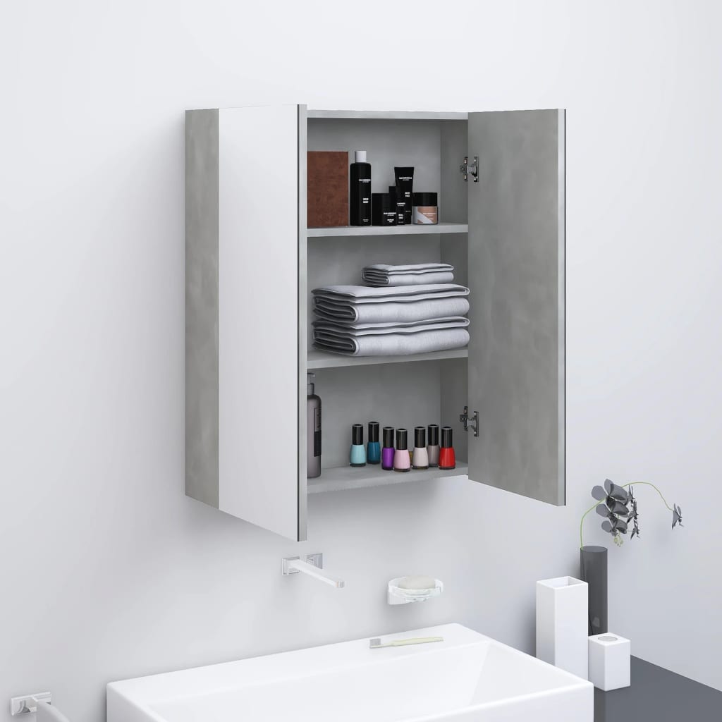 Meuble de salle de bain avec miroir 60x15x75 cm MDF