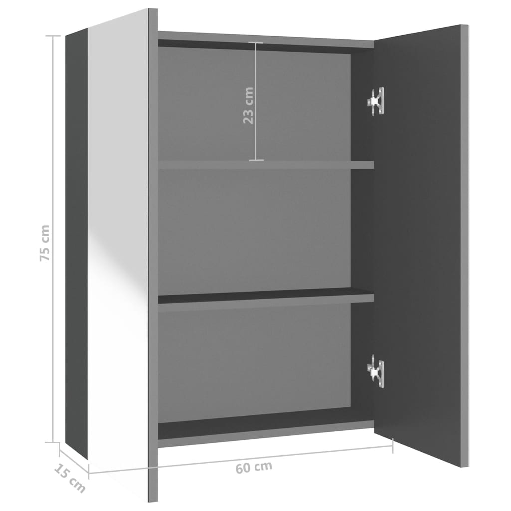 Meuble de salle de bain avec miroir 60x15x75 cm MDF