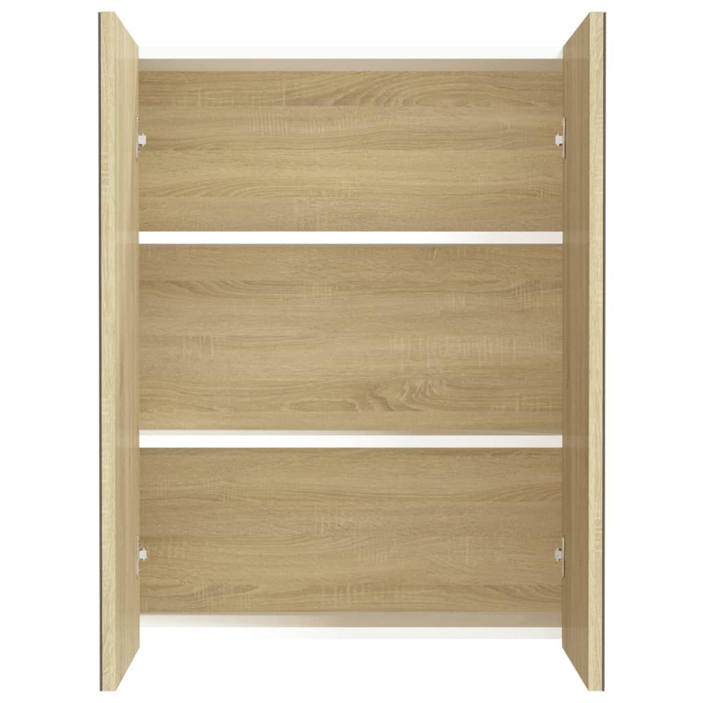 Meuble de salle de bain avec miroir 60x15x75 cm MDF