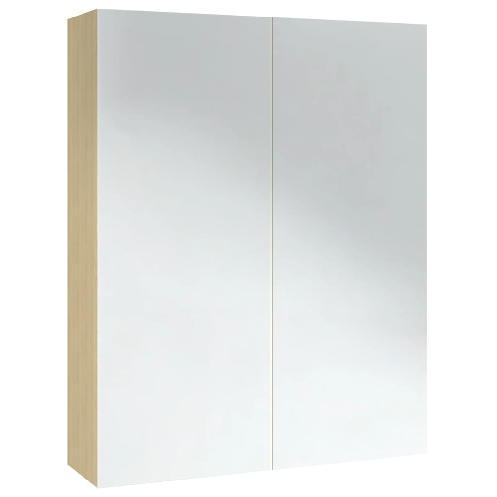 Meuble de salle de bain avec miroir 60x15x75 cm MDF