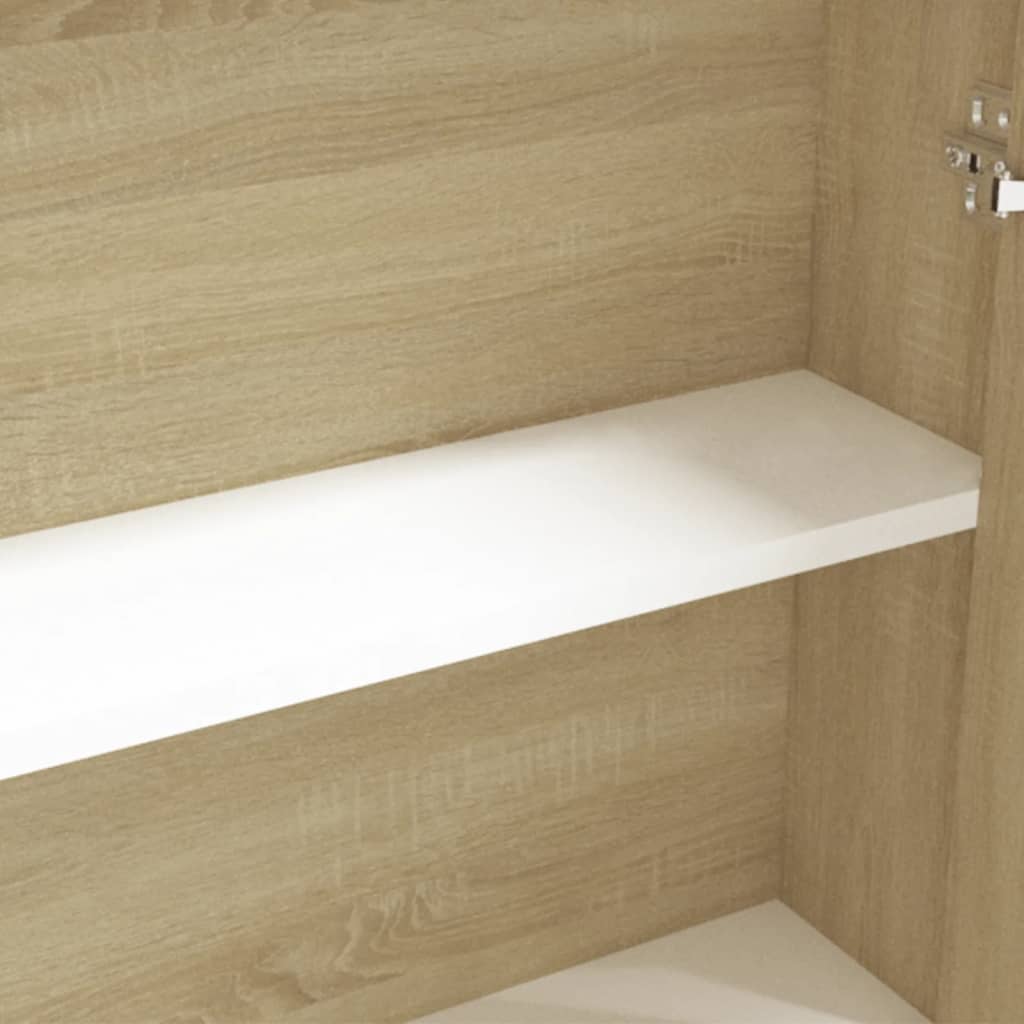 Meuble de salle de bain avec miroir 60x15x75 cm MDF