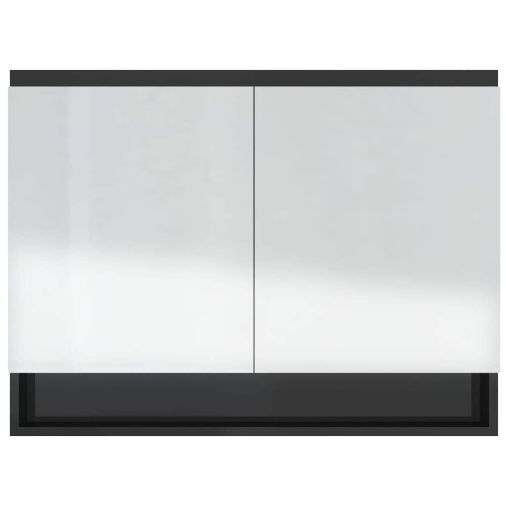 Meuble de salle de bain avec miroir 80x15x60 cm MDF anthracite