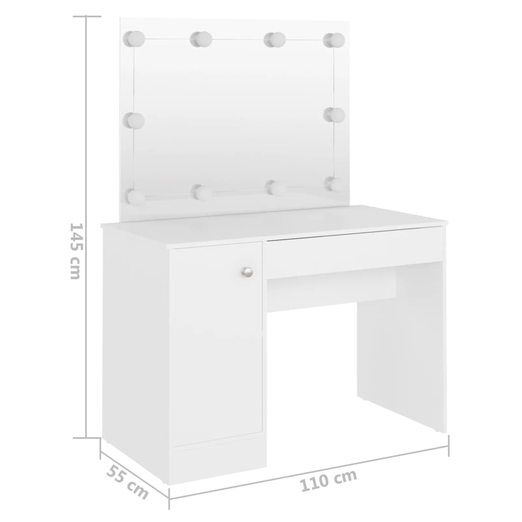 Kaptafel met LED-verlichting 110x55x145 cm MDF