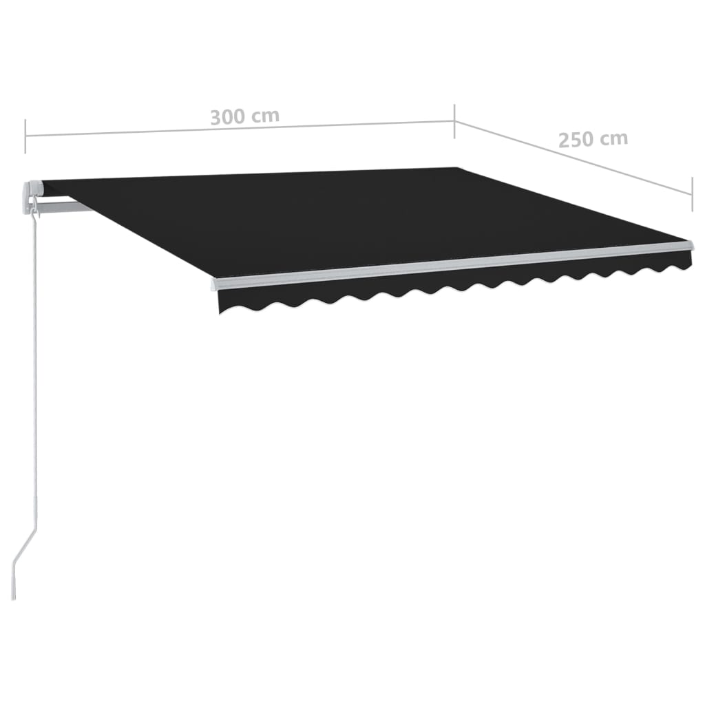 Luifel handmatig uittrekbaar met LED 400x350 cm