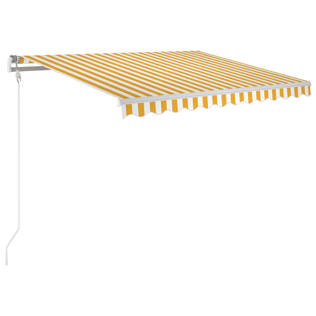 Luifel automatisch met LED windsensor 450x300 cm oranje bruin