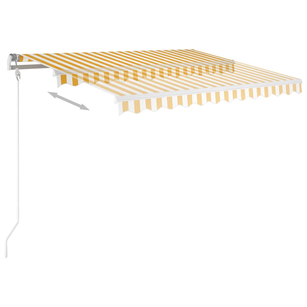 Luifel automatisch met LED windsensor 450x300 cm oranje bruin