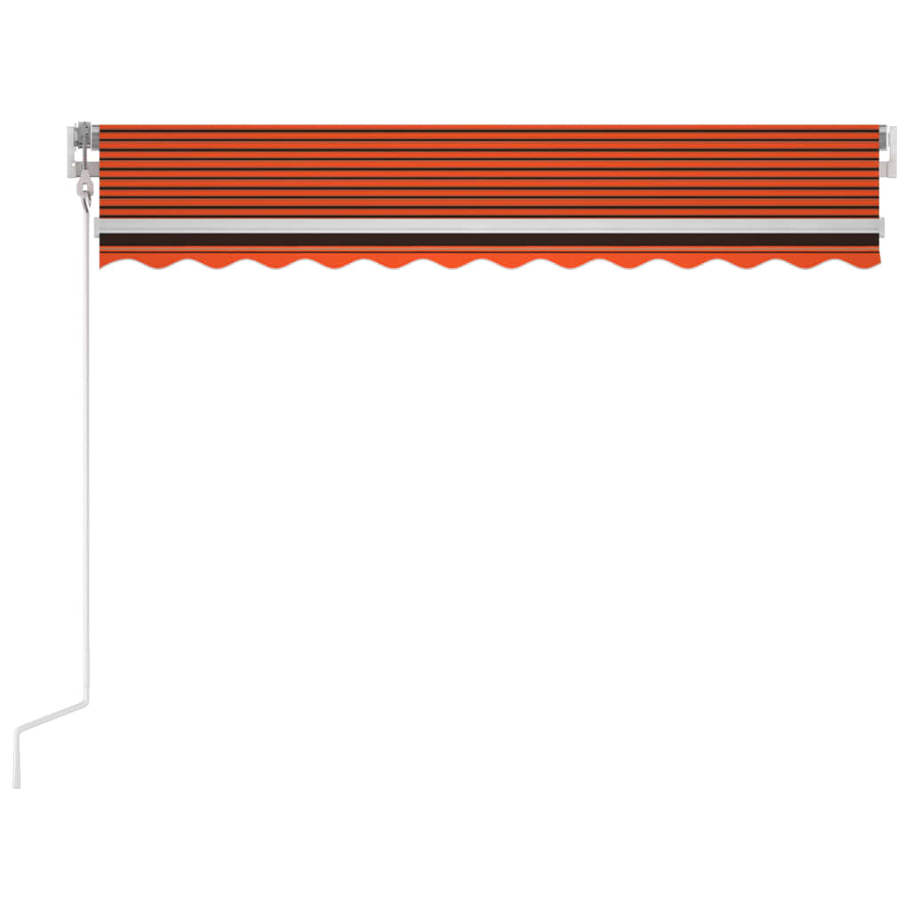 Luifel automatisch met LED windsensor 450x300 cm oranje bruin