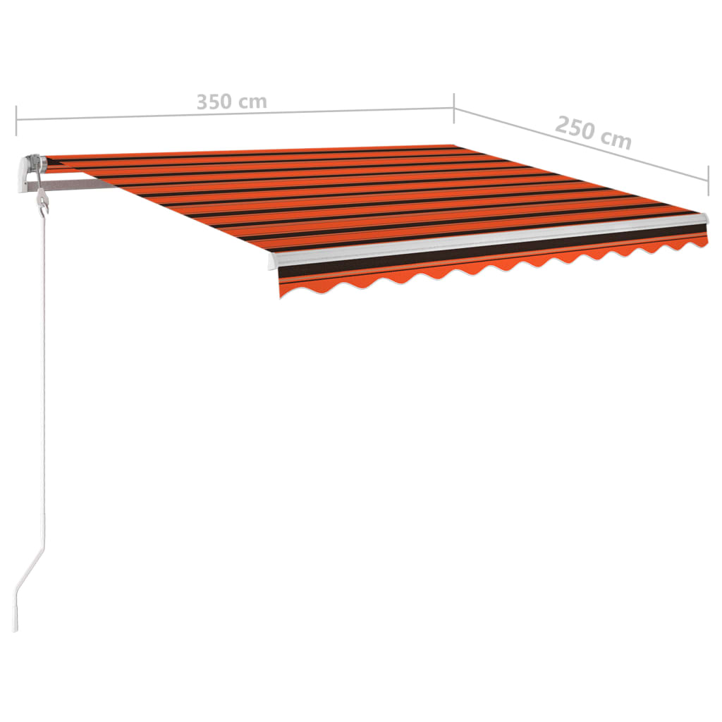 Luifel automatisch met LED windsensor 450x300 cm oranje bruin