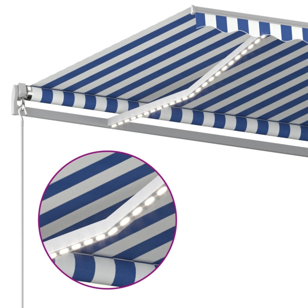 Manually extendable awning with LED 400x350 cm