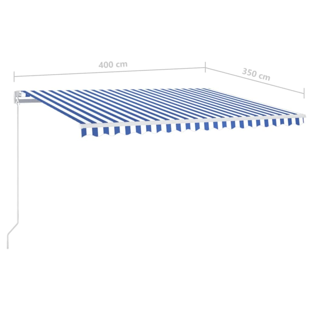 Manually extendable awning with LED 400x350 cm