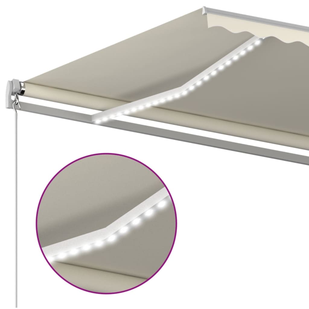 Manually extendable awning with LED 400x350 cm