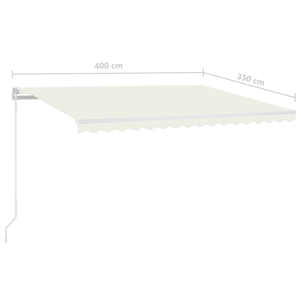 Manually extendable awning with LED 400x350 cm