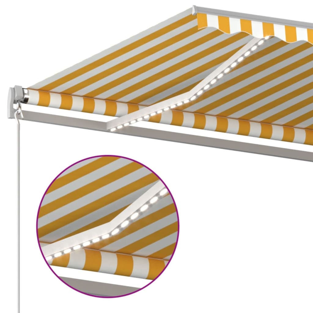 Manually extendable awning with LED 400x350 cm