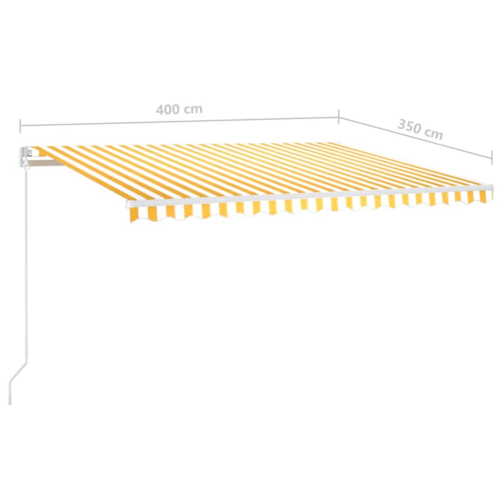 Manually extendable awning with LED 400x350 cm