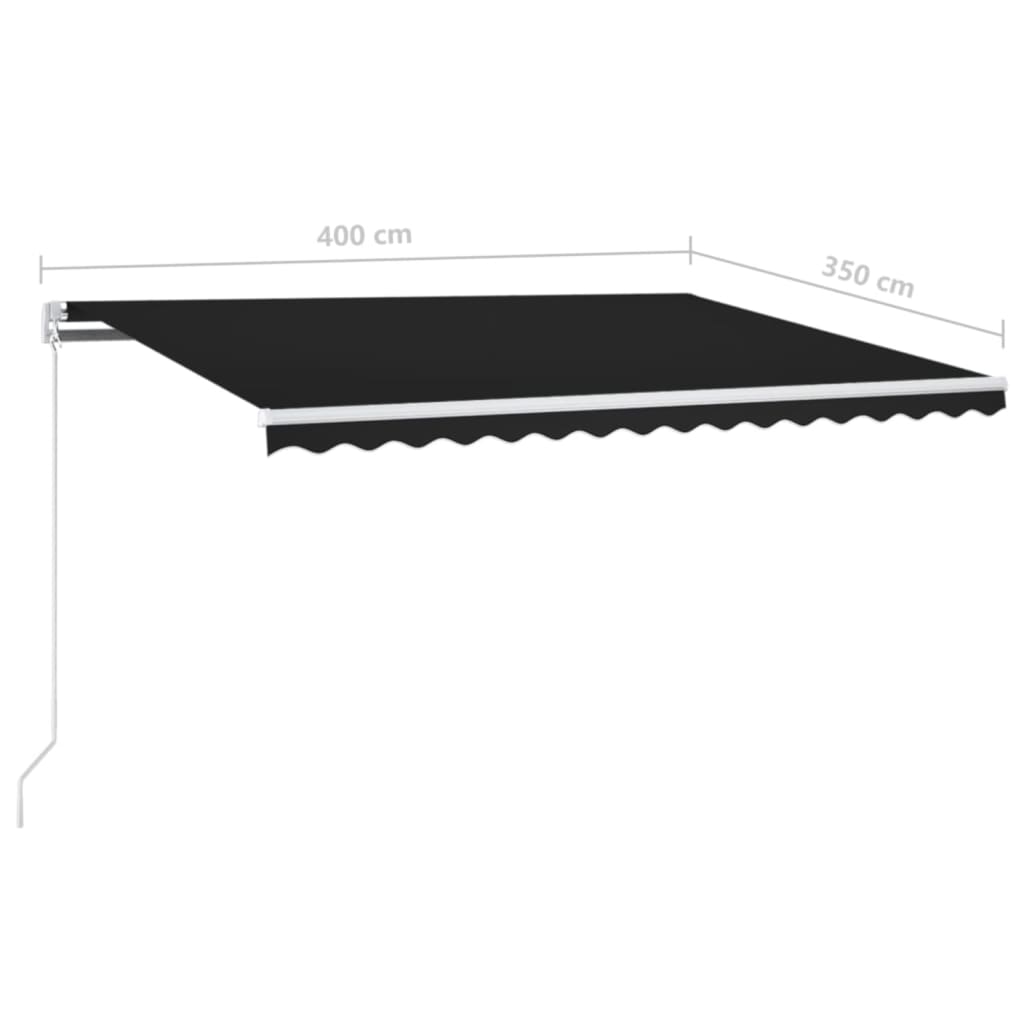 Manually extendable awning with LED 400x350 cm