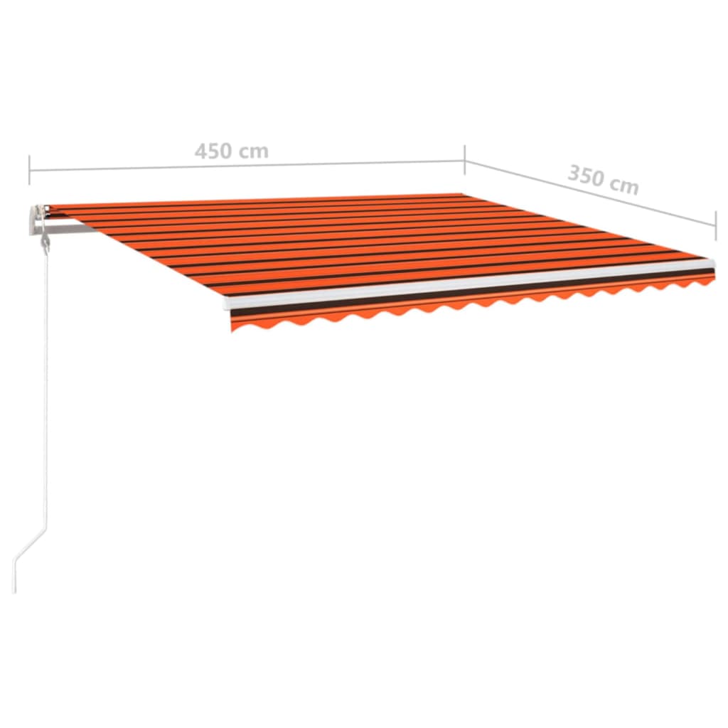 Luifel automatisch met LED windsensor 450x300 cm oranje bruin