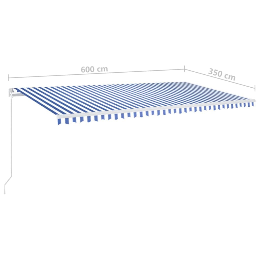 Manually extendable awning with LED 400x350 cm