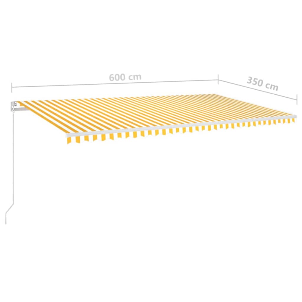 Manually extendable awning with LED 400x350 cm