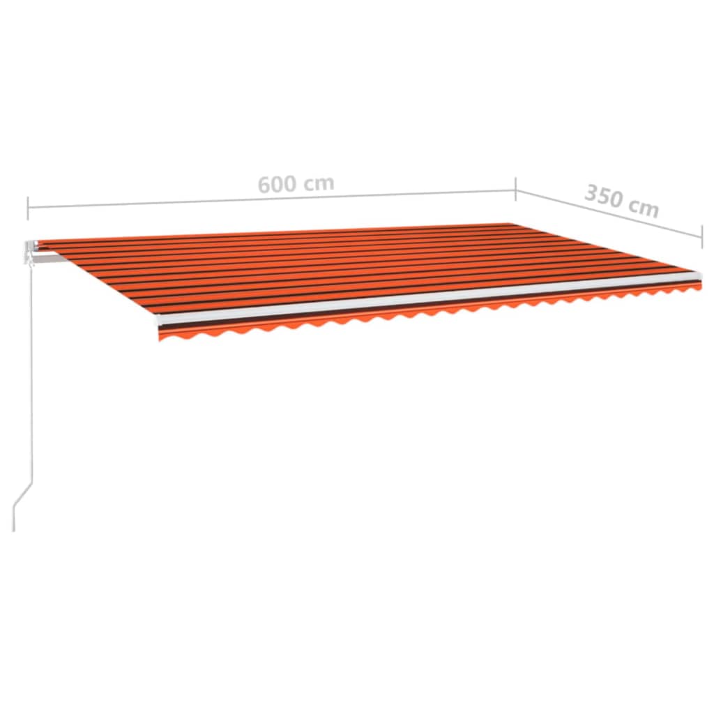 Manually extendable awning with LED 400x350 cm