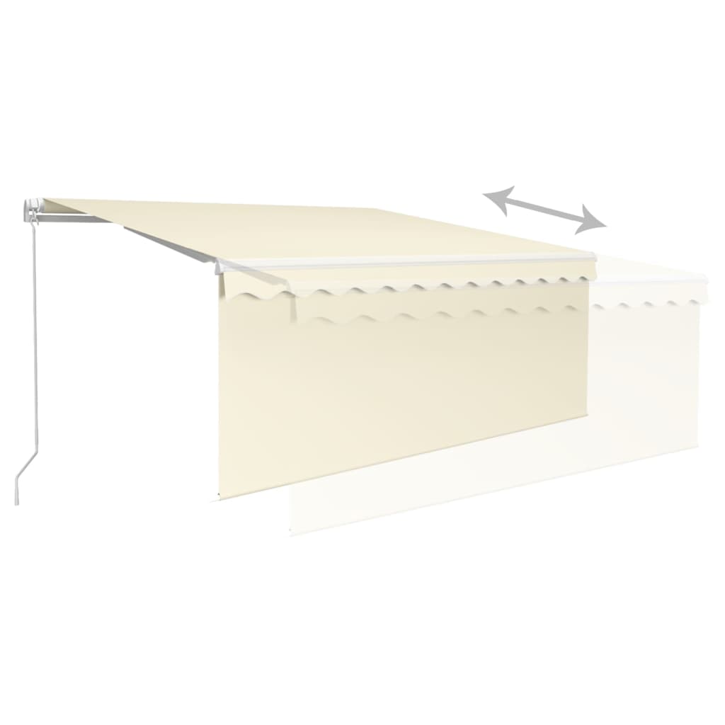 Store banne extensible manuellement avec store enrouleur LED 4x3 m