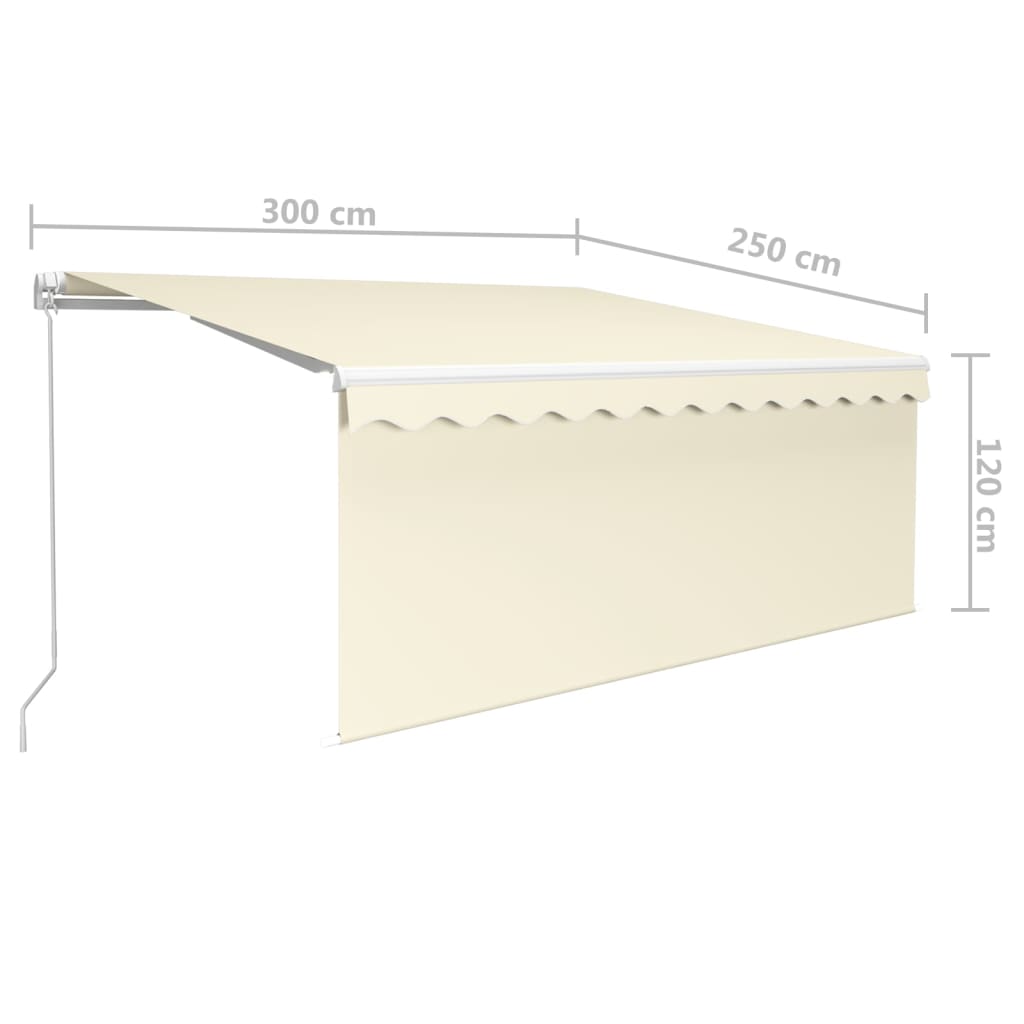 Store banne extensible manuellement avec store enrouleur LED 4x3 m