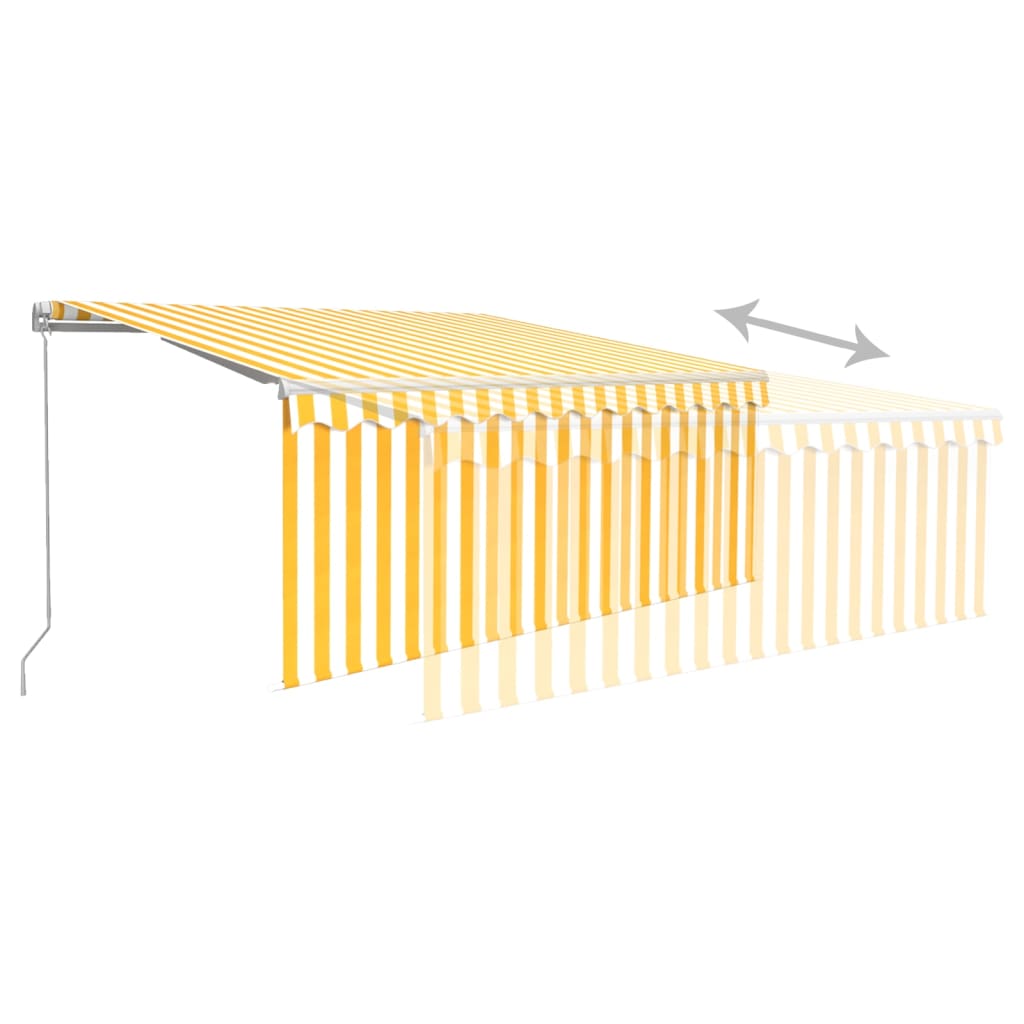 Store banne extensible manuellement avec store enrouleur LED 4x3 m