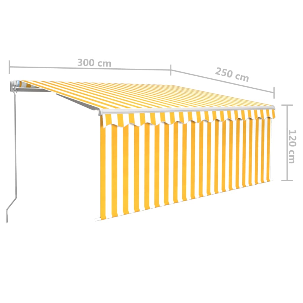 Luifel handmatig uittrekbaar rolgordijn LED 3x2,5 m