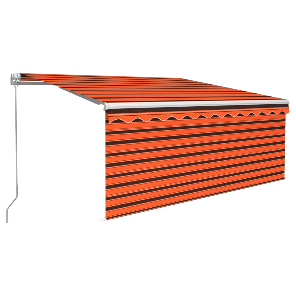 Store banne extensible manuellement avec store enrouleur LED 4x3 m