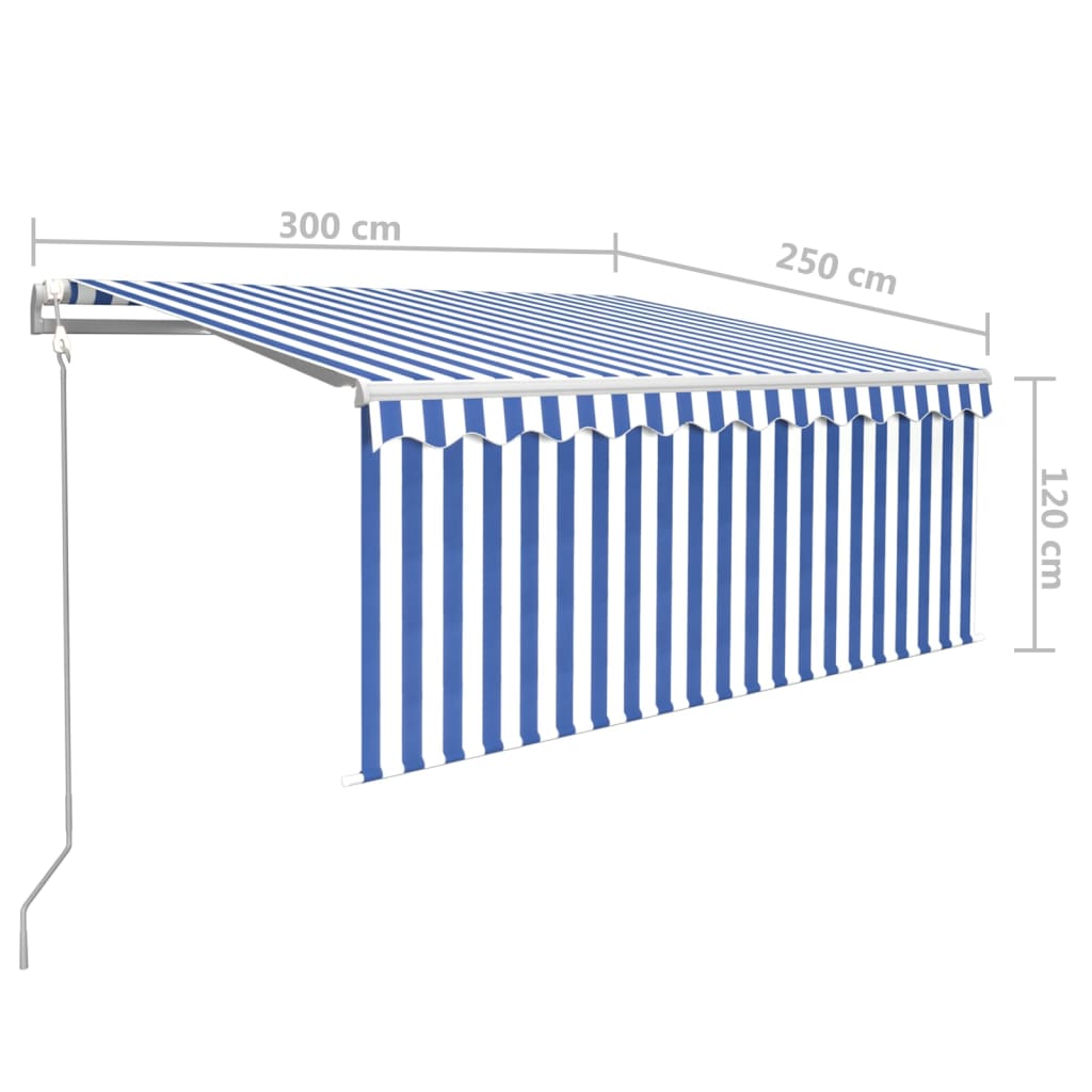 Store banne à extension automatique avec store enrouleur 5x3m