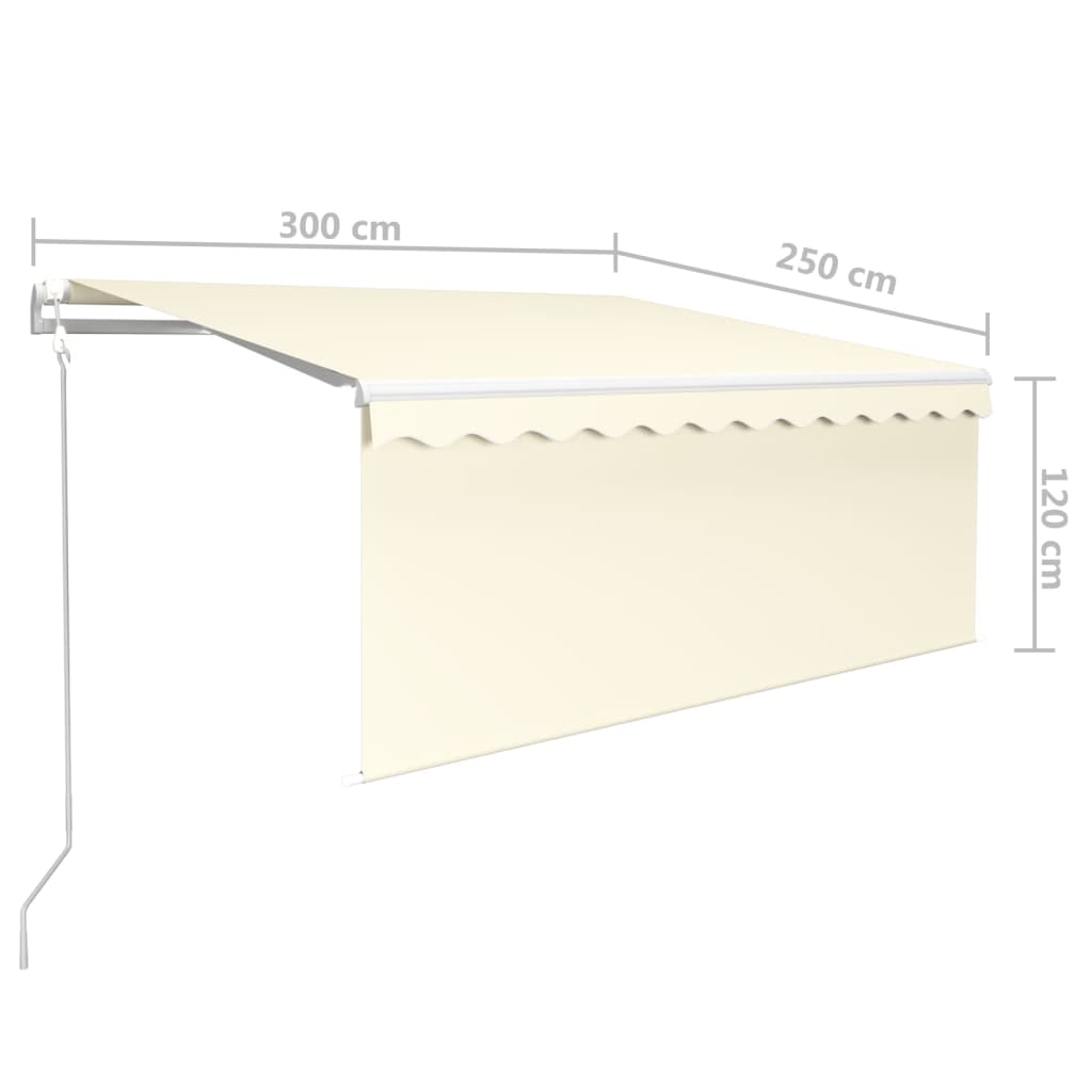 Luifel automatisch met gordijn LED windsensor 3x2,5 m