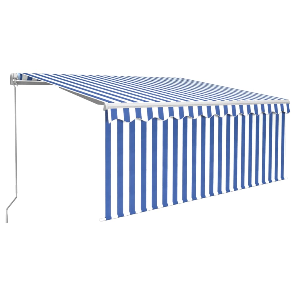 Store banne extensible manuellement avec store enrouleur LED 4x3 m