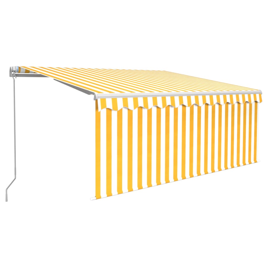 Store banne extensible manuellement avec store enrouleur LED 4x3 m