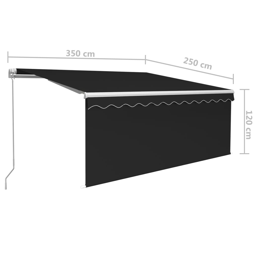 Store banne extensible manuellement avec store enrouleur LED 4x3 m