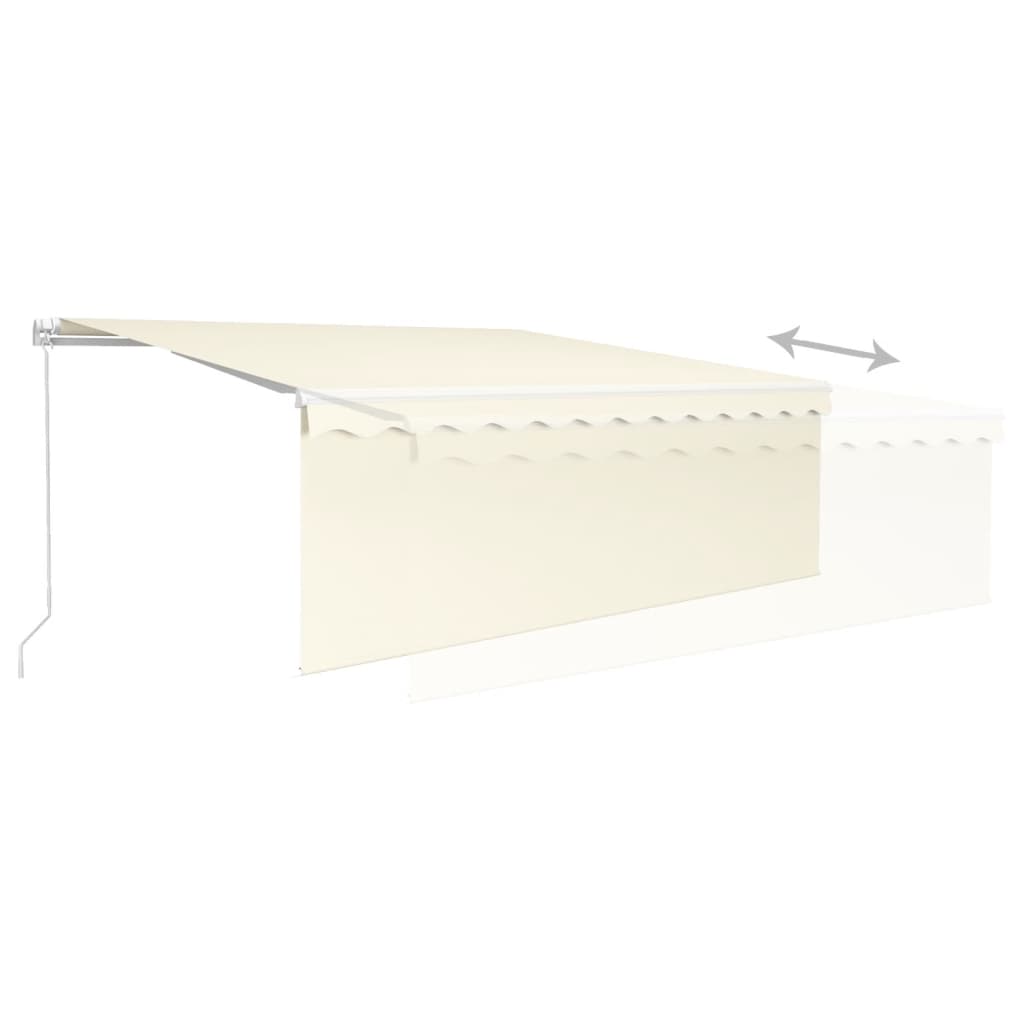 Store banne extensible manuellement avec store enrouleur LED 4x3 m