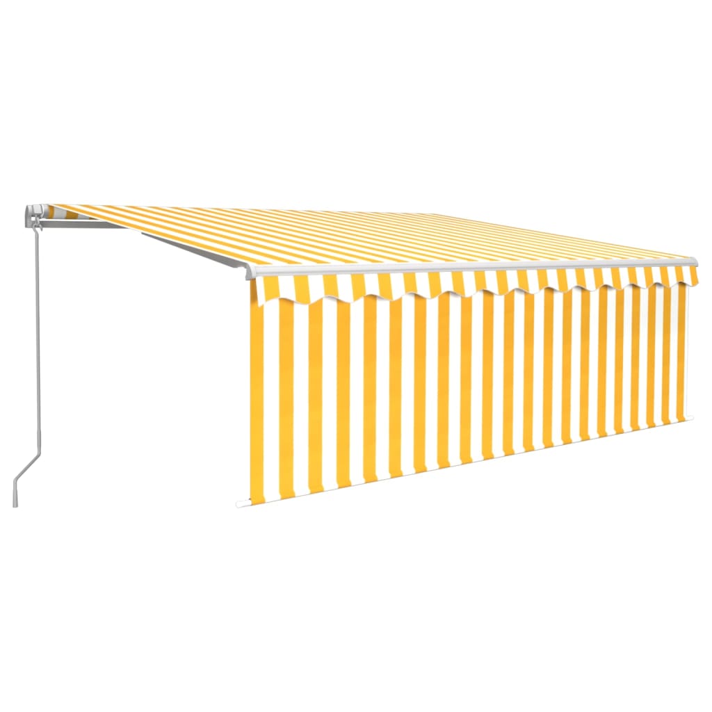 Store banne extensible manuellement avec store enrouleur LED 4x3 m