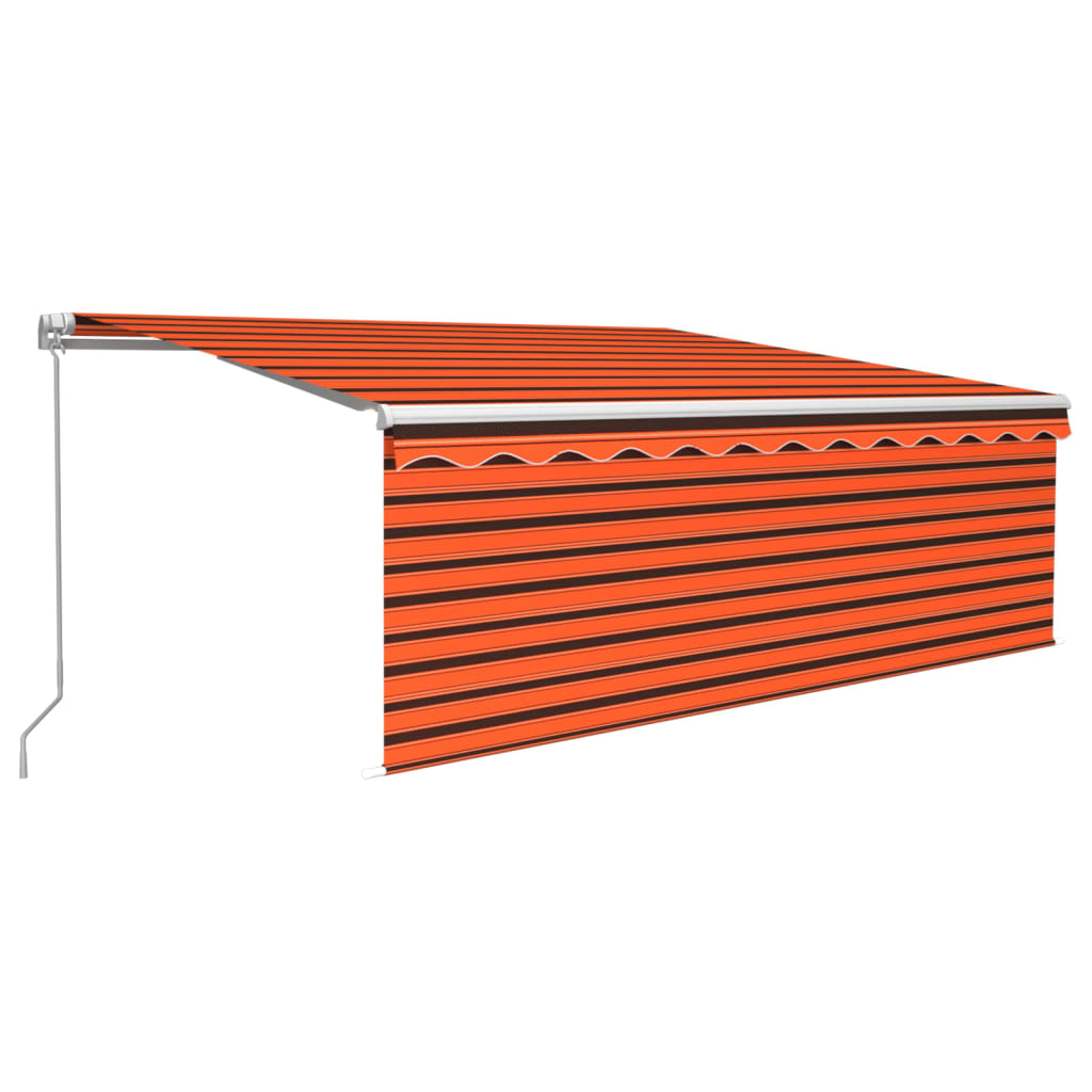 Store banne extensible manuellement avec store enrouleur LED 4x3 m