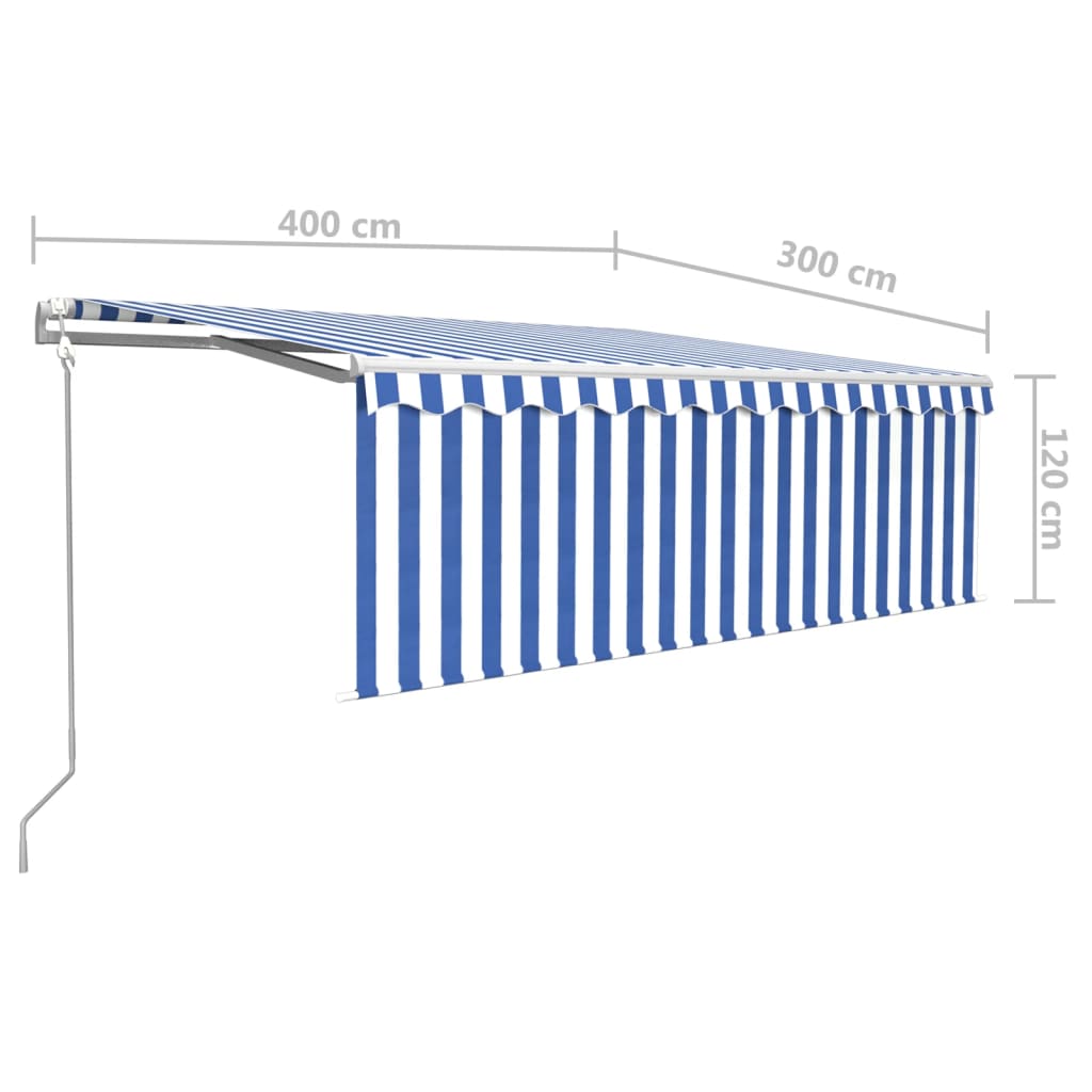 Luifel automatisch met gordijn LED windsensor 3x2,5 m