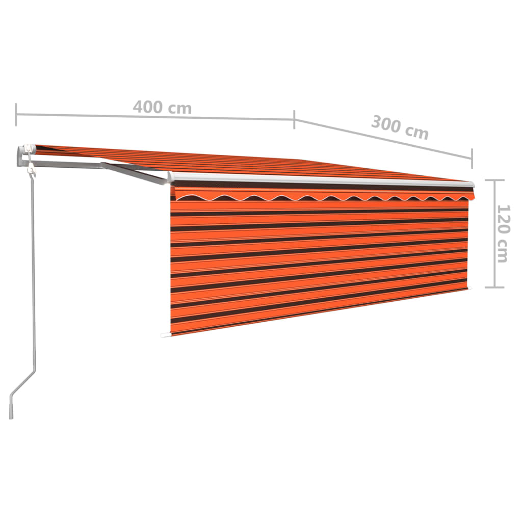 Luifel automatisch met gordijn LED windsensor 3x2,5 m