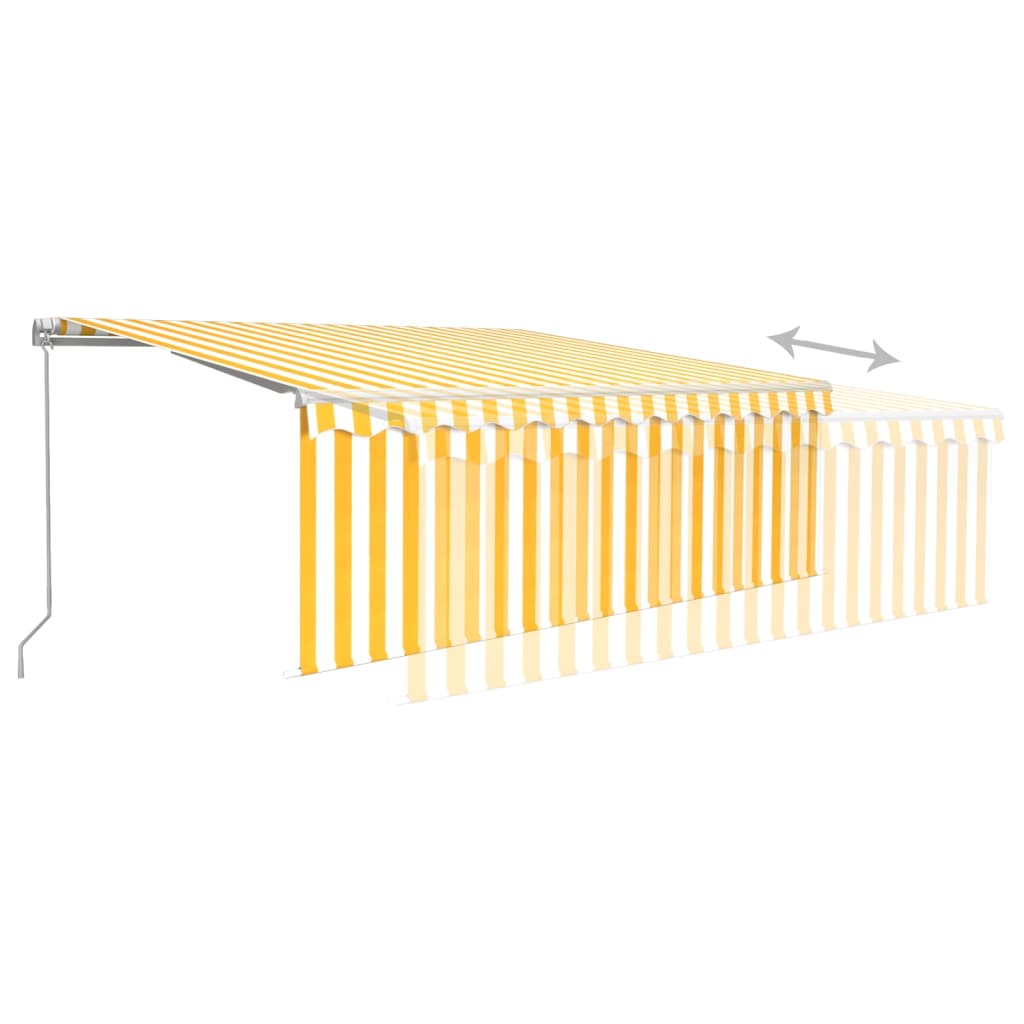 Store banne extensible manuellement avec store enrouleur LED 4x3 m