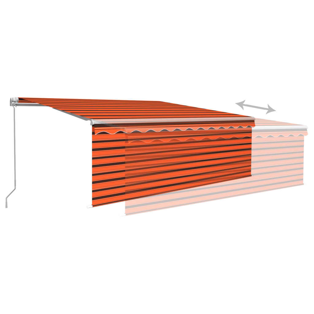 Store banne extensible manuellement avec store enrouleur LED 4x3 m