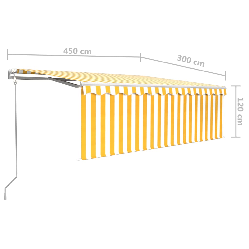 Luifel automatisch rolgordijn LED windsensor 3,5x2,5 m