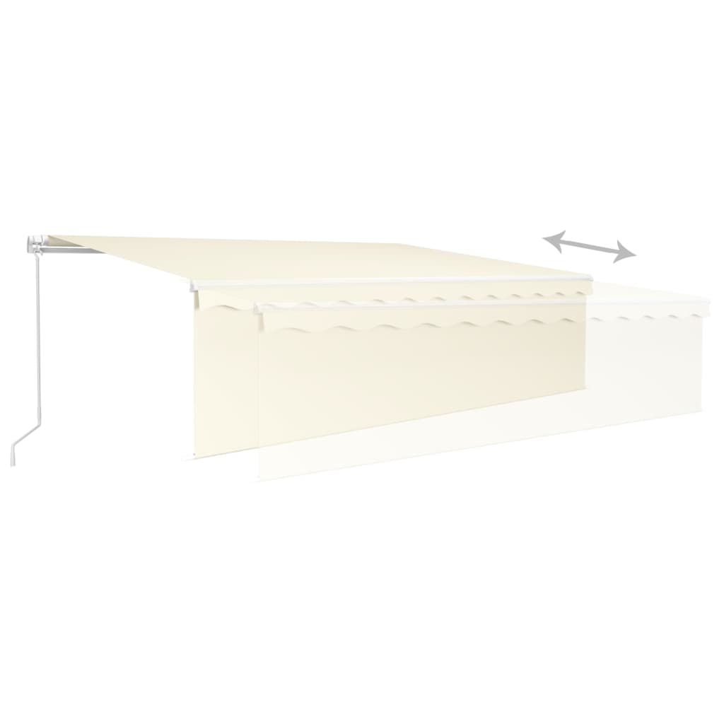 Store banne extensible manuellement avec store enrouleur 5x3 m crème