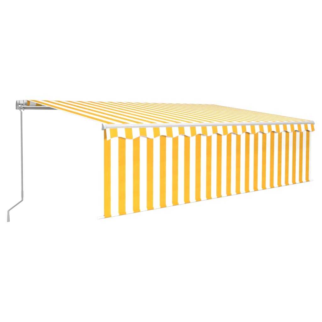 Store banne extensible manuellement avec store enrouleur LED 4x3 m