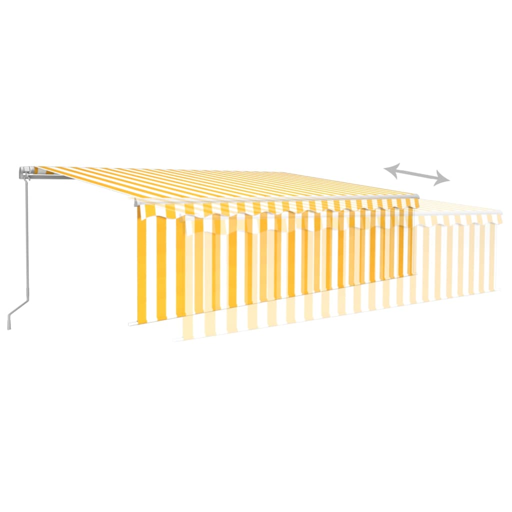 Store banne extensible manuellement avec store enrouleur LED 4x3 m