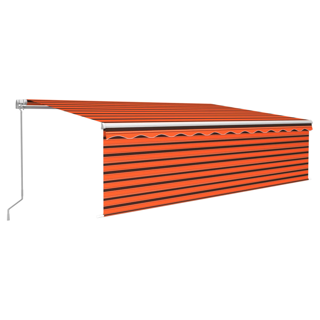 Store banne extensible manuellement avec store enrouleur LED 4x3 m