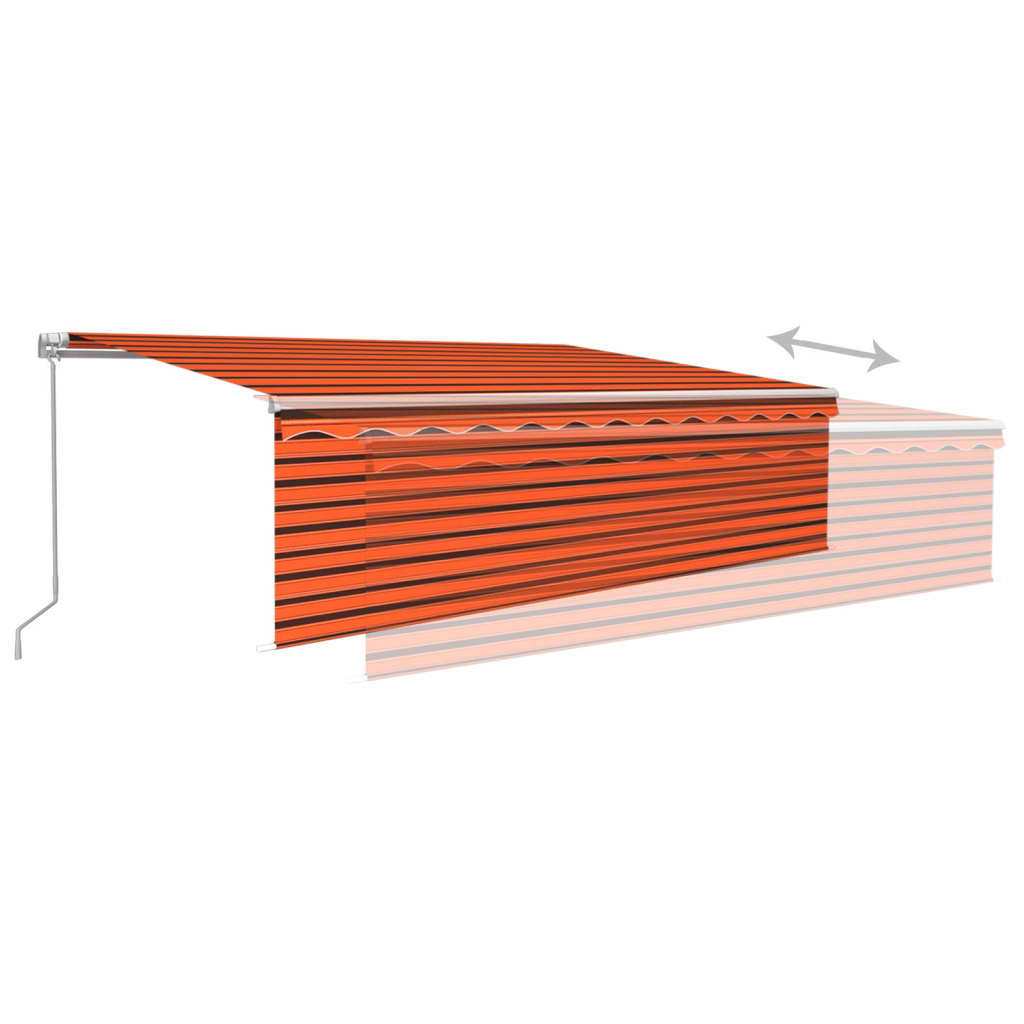 Store banne extensible manuellement avec store enrouleur LED 4x3 m